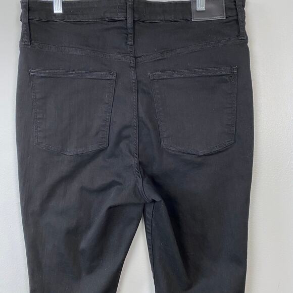 Madewell 11" High Rise Skinny Jean Black Distressed Slim M3112 Size 33 - Picture 7 of 10
